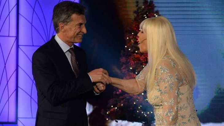 Susana Giménez receiving President Mauricio Maci on her television program, whom she said she voted for in the 2015 elections