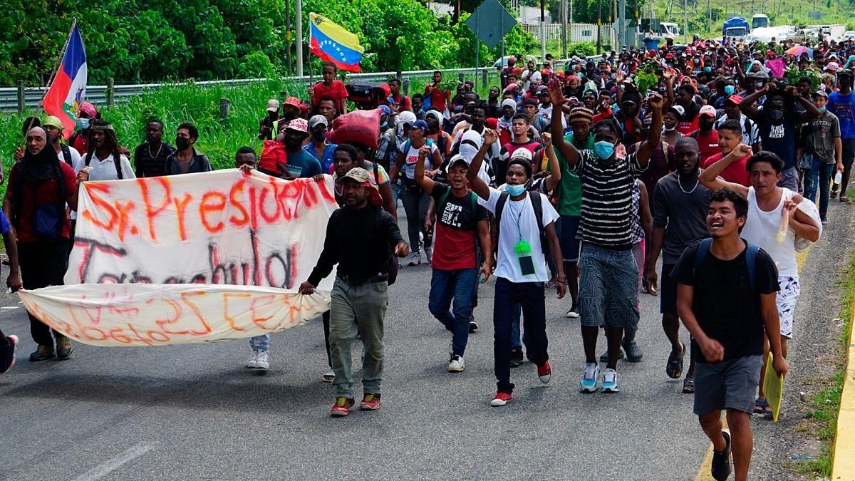 M xico una caravana de migrantes recorre el pa s en protesta por