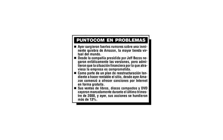 AMAZON: COMPLICAN RUMORES DE QUIEBRA (28/2/2001)