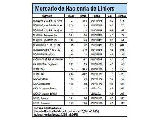 El Índice Novillo subió un 3,9%