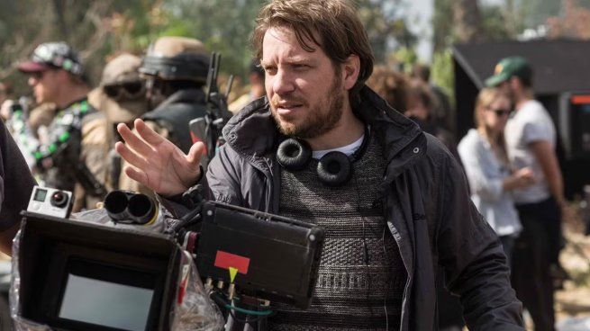 Edwards en el set de Rogue One.