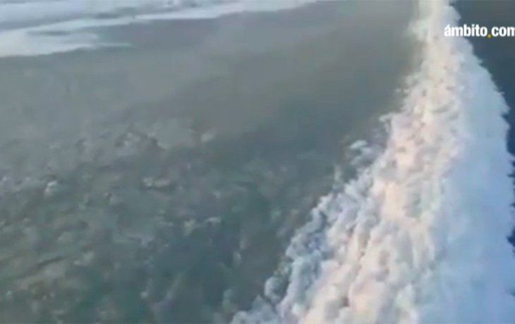 La costa congelada debido a las bajas temperaturas.
