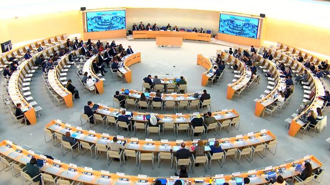 Examen Periódico Universal (EPU), en la sede del Consejo de Derechos Humanos de la ONU en Ginebra.