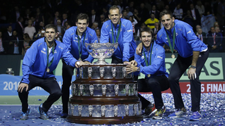 Una clínica del equipo de Copa Davis en Palermo.&nbsp;
