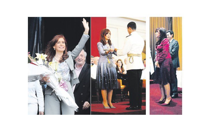 ámbito.com | Pese a que Cristina de Kirchner suele vestir faldas y escotes cuando se presenta ante un público en su mayoría masculino, en el festejo por el Día del Camionero sorprendió con un estilo poco  femenino; Para participar de la graduación en el Colegio Milita