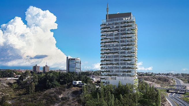 La Torre Aura que construirá ASPA para que se instale YPF tendrá una altura máxima de 83 metros, con 18 pisos de oficinas y 20 de residencias.