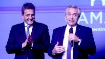 Sergio Massa y Alberto Fernández en el cierre de CAMARCO.