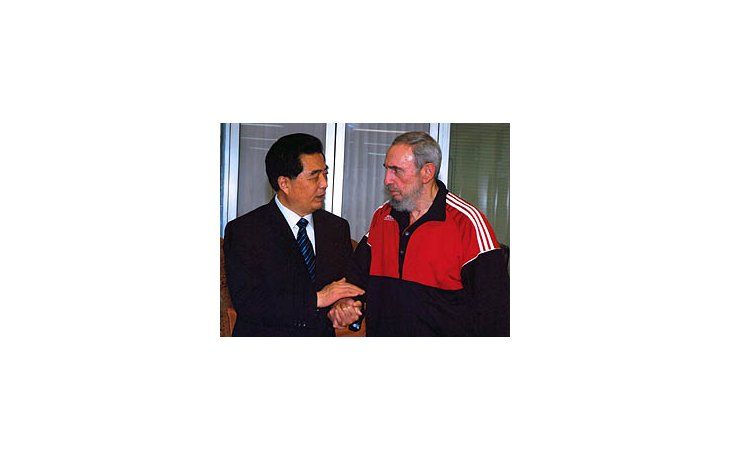 Hu Jintao y Fidel Castro.