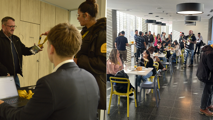 La jornada se abrió con las acreditaciones para invitados especiales y un espacio para un desayuno. Luego, vinieron las presentaciones de speakers. 