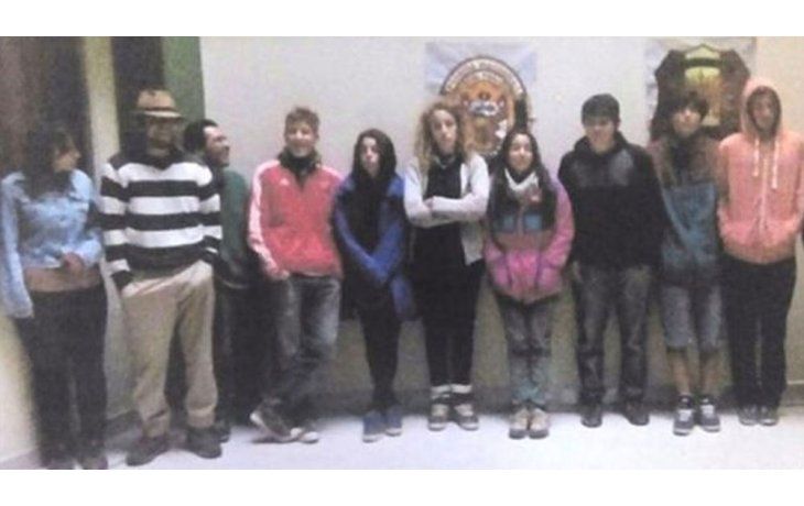 Los detenidos por realizar pintadas (Foto MinutoUno)