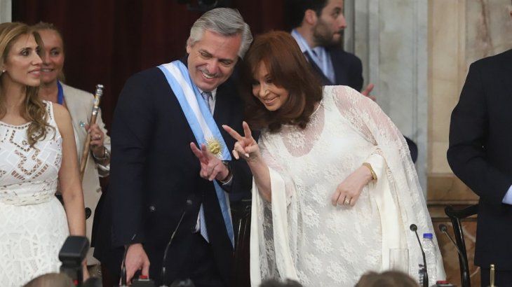 Alberto Fernández y Cristina Fernández de Kirchner en la apertura de las sesiones ordinarias.