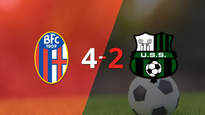 sassuolo no pudo hacer frente al poderio de bologna y termino perdiendo por 4-2