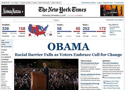 Portada del diario norteamericano The New York Times