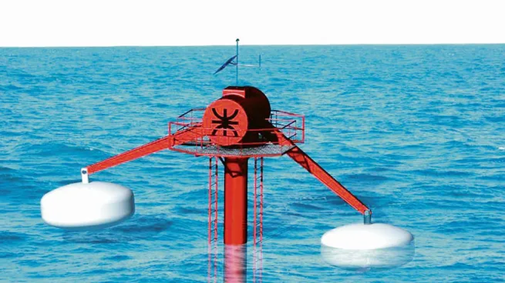 Las boyas son de acero naval huecas, de entre 2 a 20 toneladas y de 3 a 10 metros de diámetro. Según las dimensiones del equipo la potencia podrá variar de entre 30 a 200 kW por boya.
