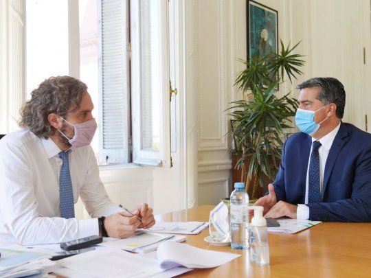 Santiago Cafiero y Jorge Capitanich, en la Casa Rosada.