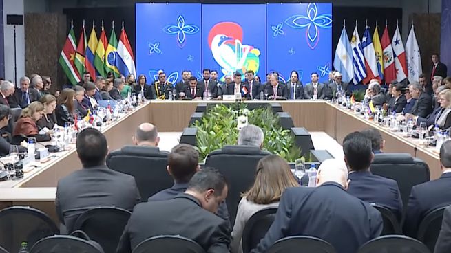 El presidente Luis Lacalle Pou participa de la reunión del Mercosur de este lunes.