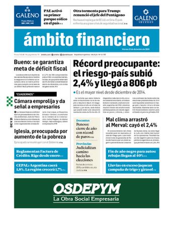 Tapa Edicion Impresa del 2018-12-21