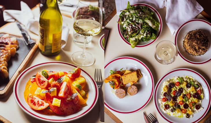 El restaurante propone maridar blancos complejos con carnes.