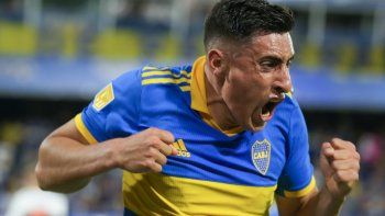 Bautismo de gol. Merentiel festeja con el alma su primer tanto en Boca.