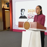 Claudia Sheinbaum en la Mañanera del Pueblo.