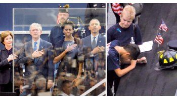 ámbito.com | Blindados ante posibles atentados, George W. Bush, Barack Obama y sus respectivas esposas rindieron homenaje a víctimas en el Ground Zero. Todo fue dolor y emoción para el pueblo norteamericano ayer.