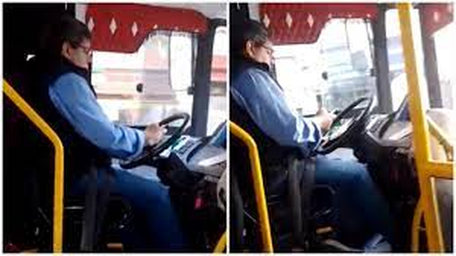 Colectivero manejaba mirando el celular.&nbsp;