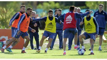 Argentina entrenó en el predio de Ezeiza.