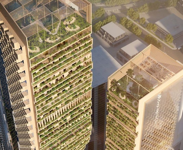 The Green Spine con dos torres The Green Spine con dos torres