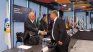 Tebas and Laporta, presidents of LaLiga and Barcelona, shaking hands. Tebas and Laporta, presidents of LaLiga and Barcelona, shaking hands.