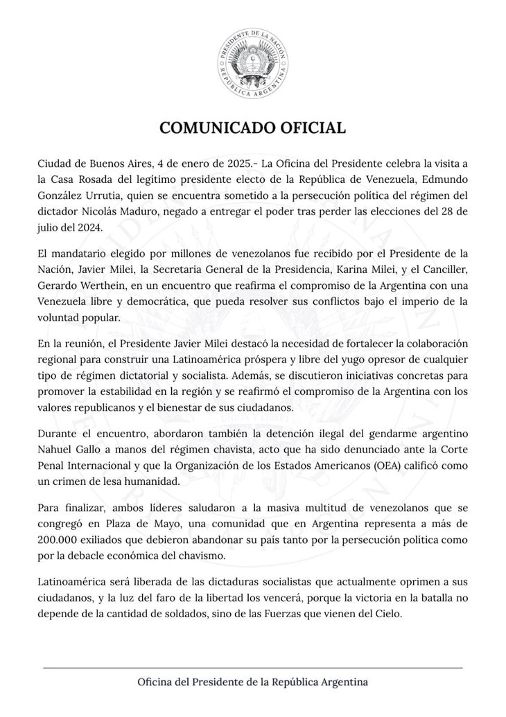 El comunicado completo del Gobierno tras el encuentro con González Urrutia.