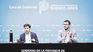 escenario. El gobernador Axel Kicillof y el presidente del Banco Provincia, Juan Cuattromo, al anunciar ayer la medida, adoptada “en el marco de las decisiones del Gobierno nacional sobre la carne”.