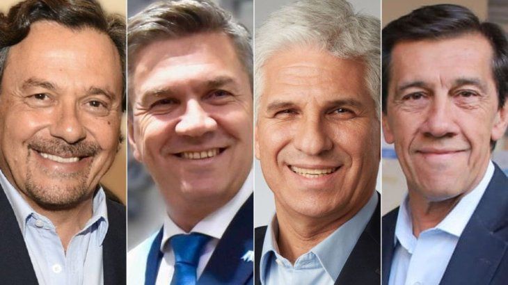 Los gobernadores Gustavo Sáenz (Salta), Leandro Zdero (Chaco), Claudio Poggi (San Luis) y Carlos Sadir (Jujuy). 