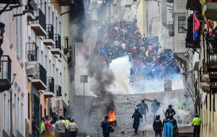 El centro de Quito es escenario de las protestas contra el paquetazo de Lenín Moreno.