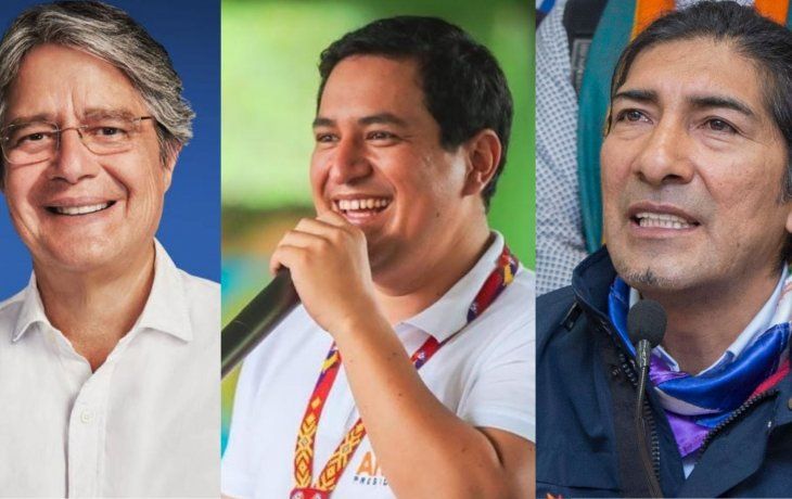 Los tres principales candidatos a presidentes por Ecuador.