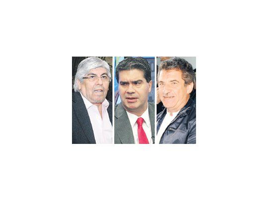 Hugo Moyano, Jorge Capitanich, Sergio Urribarri
