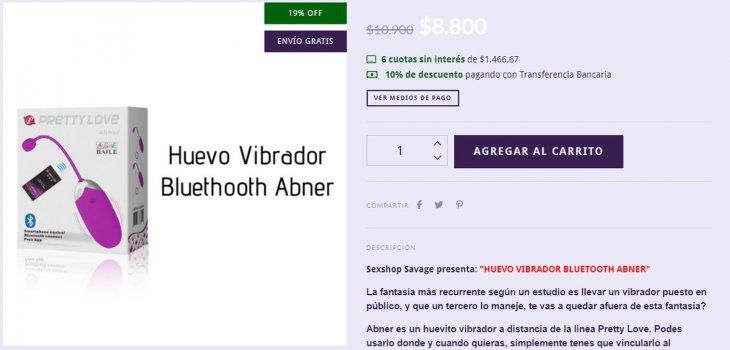 Huevo Vibrador Bluetooth Abner.