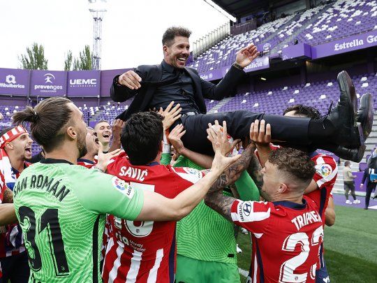 Simeone, gran artífice del título del Atlético de Madrid en la Liga de España.