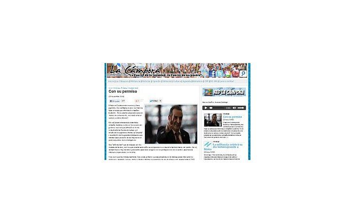La carta publicada en el sitio oficial de La Cámpora fue titulada Con su permiso.