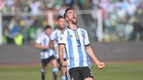 Nicolás Tagliafico grita con furia su gol ante Bolivia.