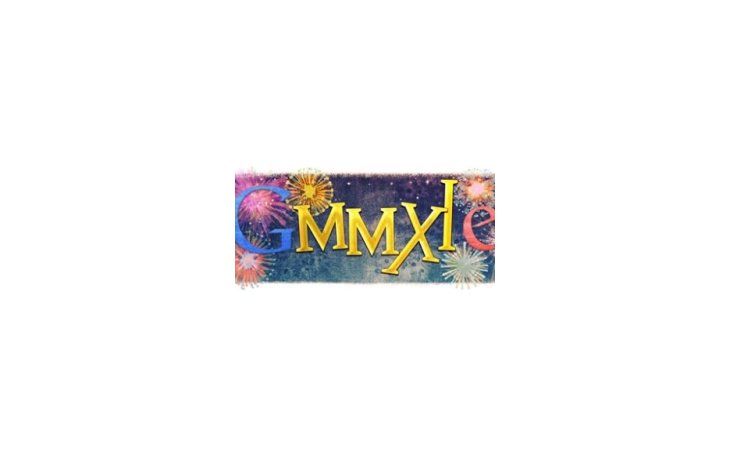 El doodle de Google celebrando el 2011.