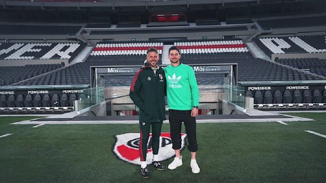 Martín Demichelis y&nbsp;Lucas Alario.&nbsp;