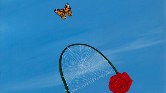 Detalle de la rosa neo pop de Alfredo Dufour que sale a subasta.