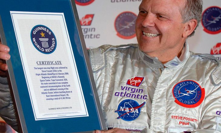 His record of sailing around the world was awarded in 2004. His record of sailing around the world was awarded in 2004.