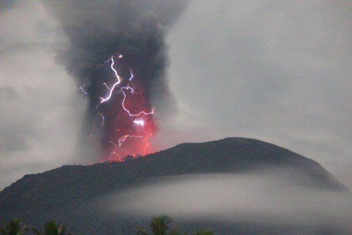 The last eruption happened in the early hours of Tuesday. The last eruption happened in the early hours of Tuesday.