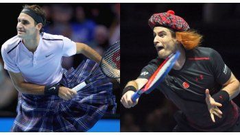 Federer usó el tradicional Kilter escocés y Murray se puso una peluca en uno de los puntos.