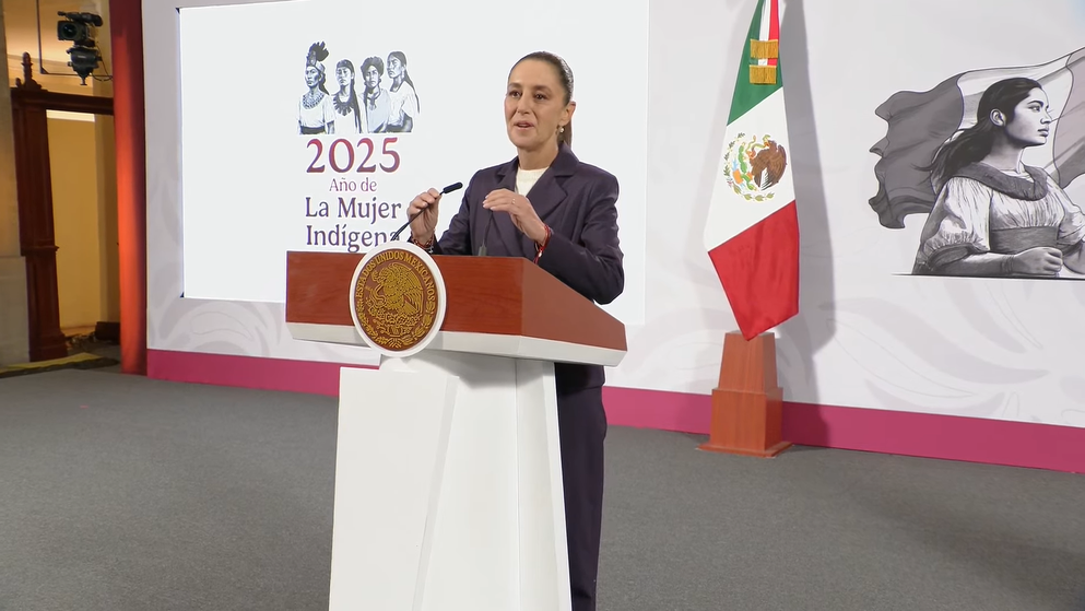 Claudia Sheinbaum en la Mañanera de este miércoles.