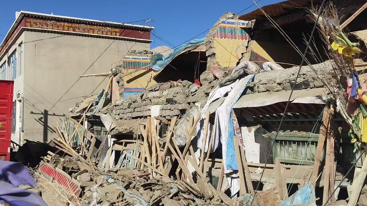 A terrible earthquake in Tibet of 6.8 magnitude left 95 dead and at least 130 injured