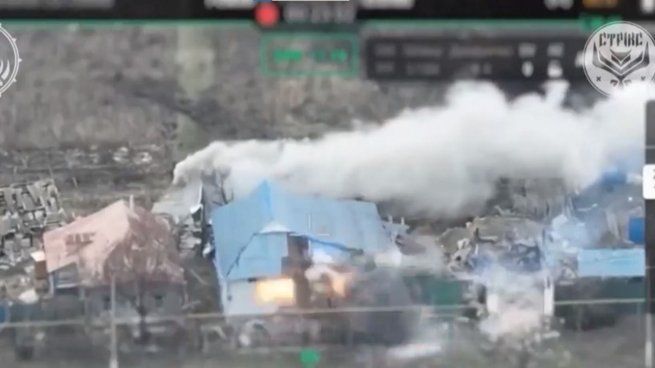 El ejército de Ucrania compartió un video de un ataque sobre tierras rusas.