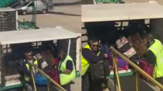 Los maleteros que fueron filmados retrasando su tarea en Aeroparque fueron desvinculados de Intercargo.
