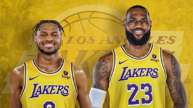 LeBron James jugará junto a su hijo Bronny en Los Angeles Lakers.